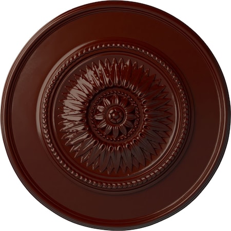 Ekena Millwork Floral Ceiling Medallion, Hand-Painted Brushed Mahogany, 23 1/2"OD x 2 3/4"P CM23FLBMF